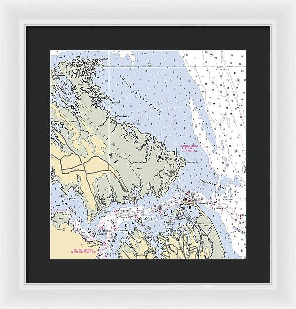 Back River-virginia Nautical Chart - Framed Print