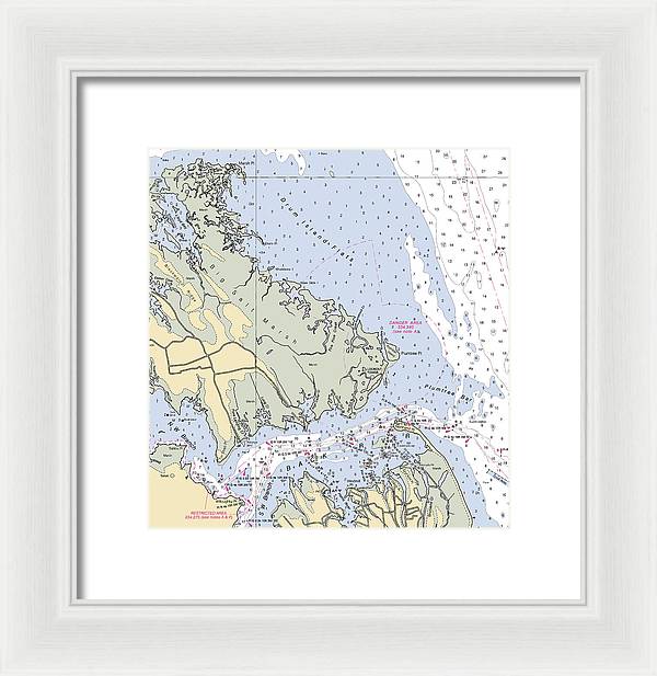 Back River-virginia Nautical Chart - Framed Print