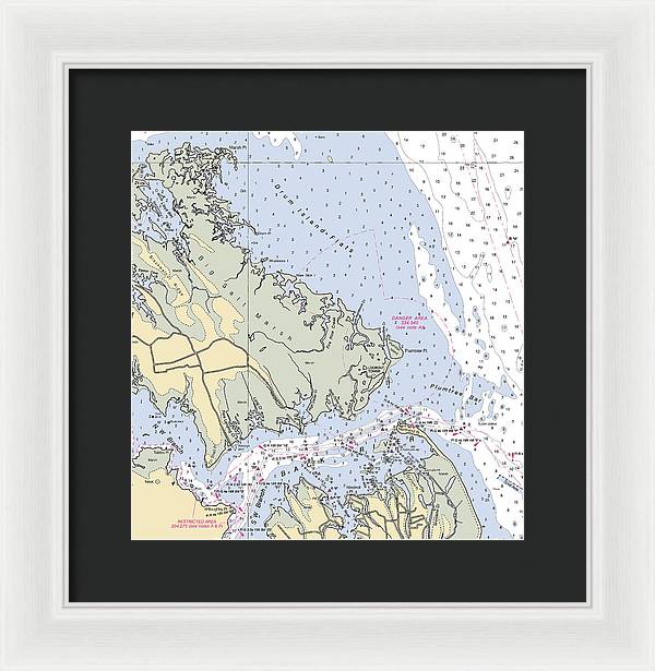 Back River-virginia Nautical Chart - Framed Print