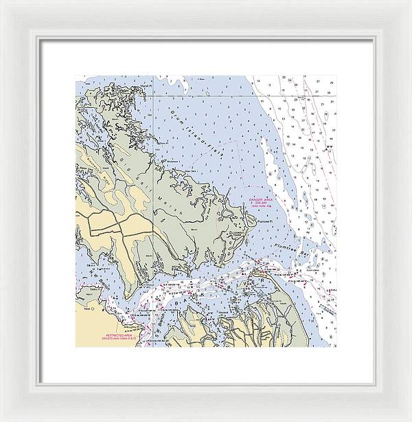 Back River-virginia Nautical Chart - Framed Print