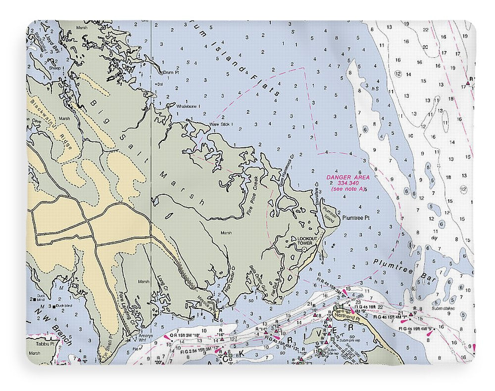 Back River-virginia Nautical Chart - Blanket