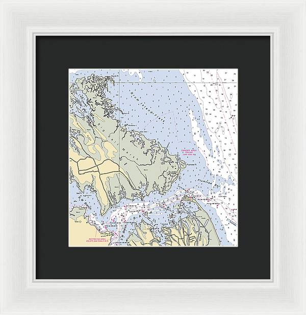 Back River-virginia Nautical Chart - Framed Print