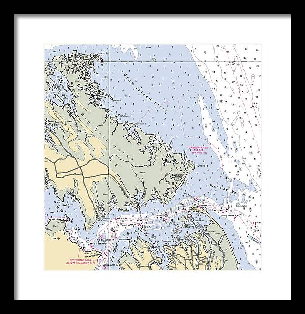 Back River-virginia Nautical Chart - Framed Print