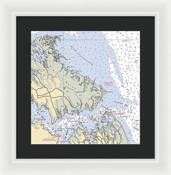 Back River-virginia Nautical Chart - Framed Print