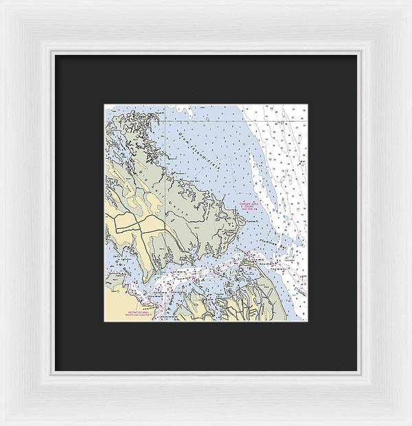 Back River-virginia Nautical Chart - Framed Print