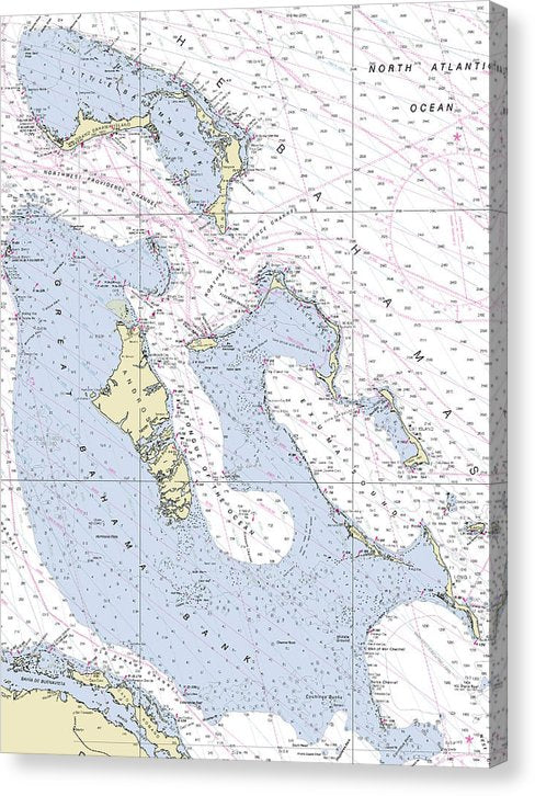 Bahamas Nautical Chart Canvas Print