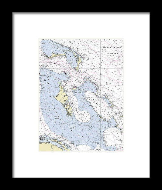 Bahamas Nautical Chart - Framed Print