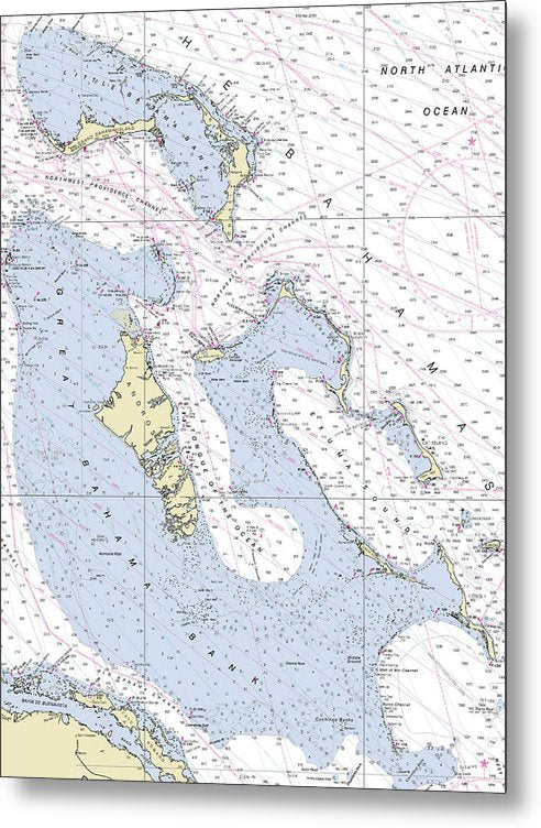A beuatiful Metal Print of the Bahamas Nautical Chart - Metal Print by SeaKoast.  100% Guarenteed!