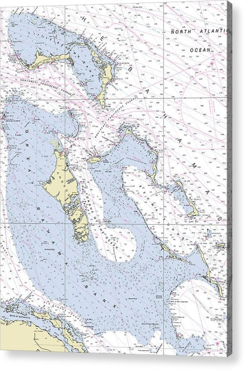 Bahamas Nautical Chart  Acrylic Print