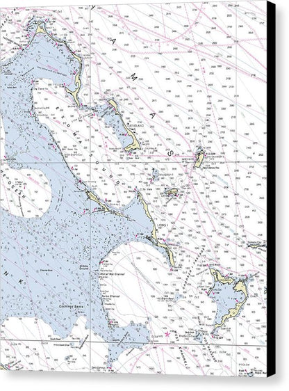 Bahamas South Nautical Chart – 625" x 8 – Canvas Nautical Chart Print by SeaKoast