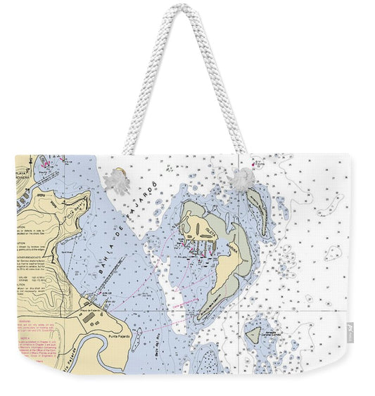 Bahia De Fajardo-puerto Rico Nautical Chart - Weekender Tote Bag