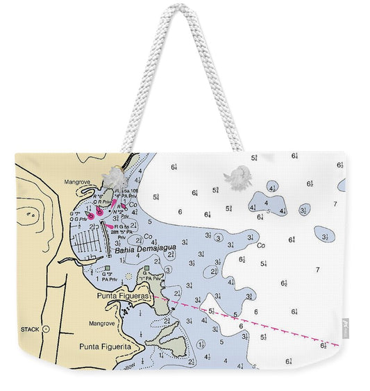 Bahia Demajagua-puerto Rico Nautical Chart - Weekender Tote Bag