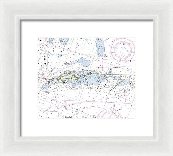 Bahia Honda Florida Nautical Chart - Framed Print