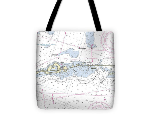 Bahia Honda Florida Nautical Chart Tote Bag