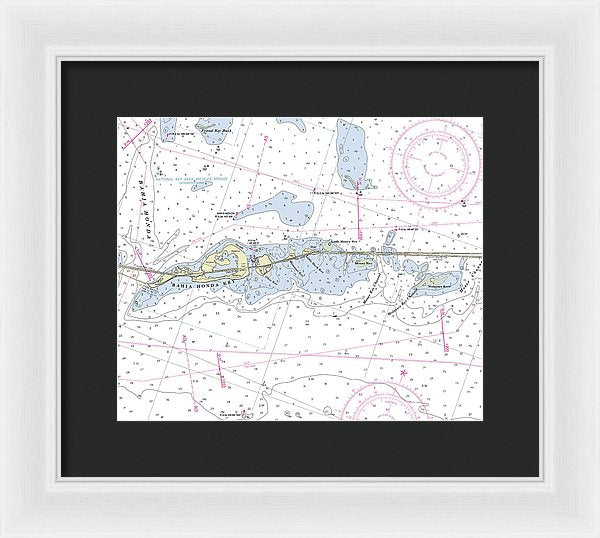 Bahia Honda Florida Nautical Chart - Framed Print