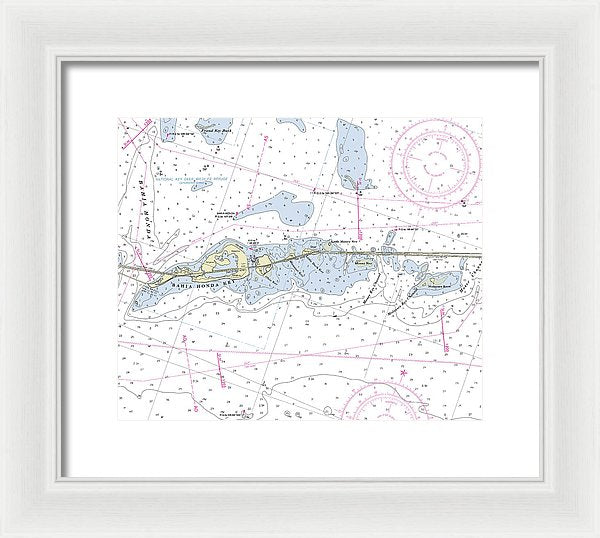 Bahia Honda Florida Nautical Chart - Framed Print