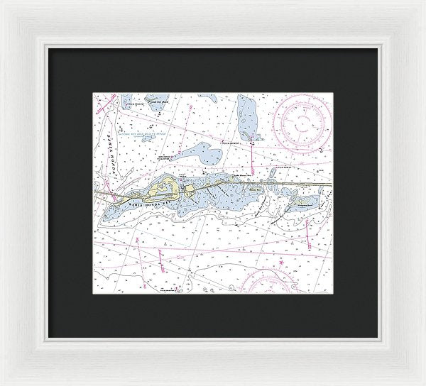 Bahia Honda Florida Nautical Chart - Framed Print