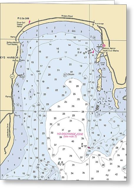 Baileys Harbor-lake Michigan Nautical Chart - Greeting Card