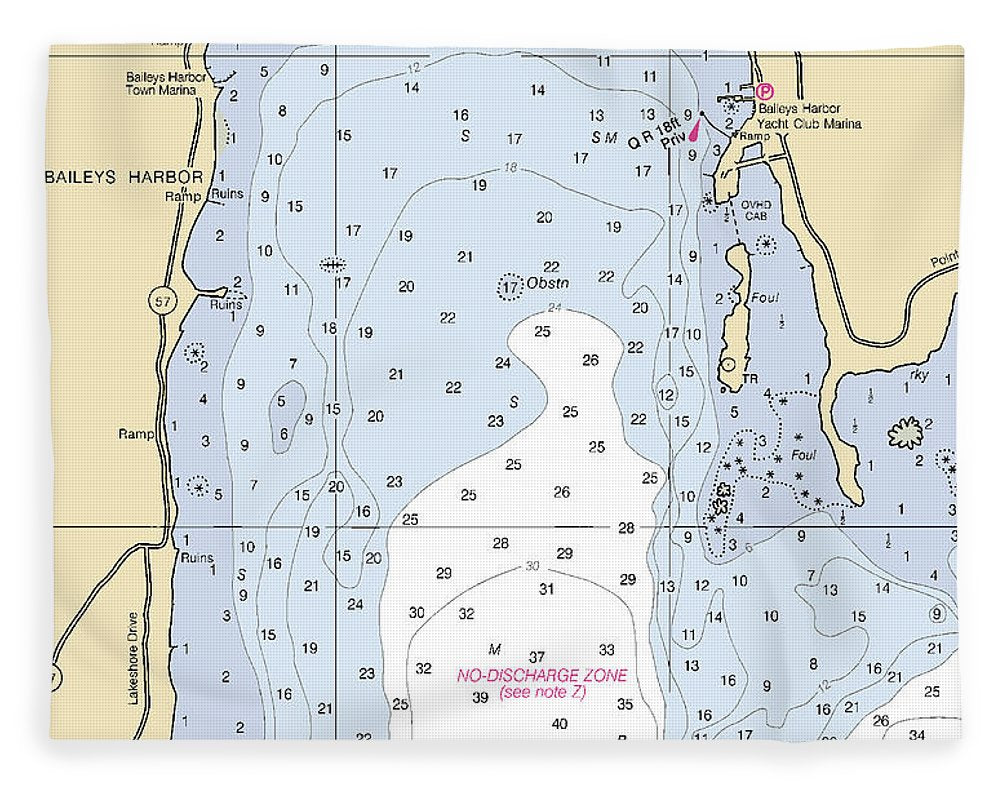 Baileys Harbor-lake Michigan Nautical Chart - Blanket