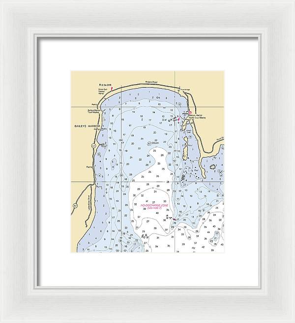 Baileys Harbor-lake Michigan Nautical Chart - Framed Print