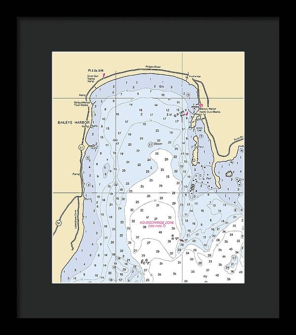 Baileys Harbor-lake Michigan Nautical Chart - Framed Print