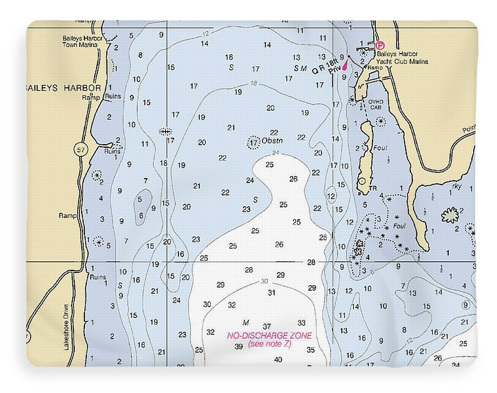 Baileys Harbor-lake Michigan Nautical Chart - Blanket