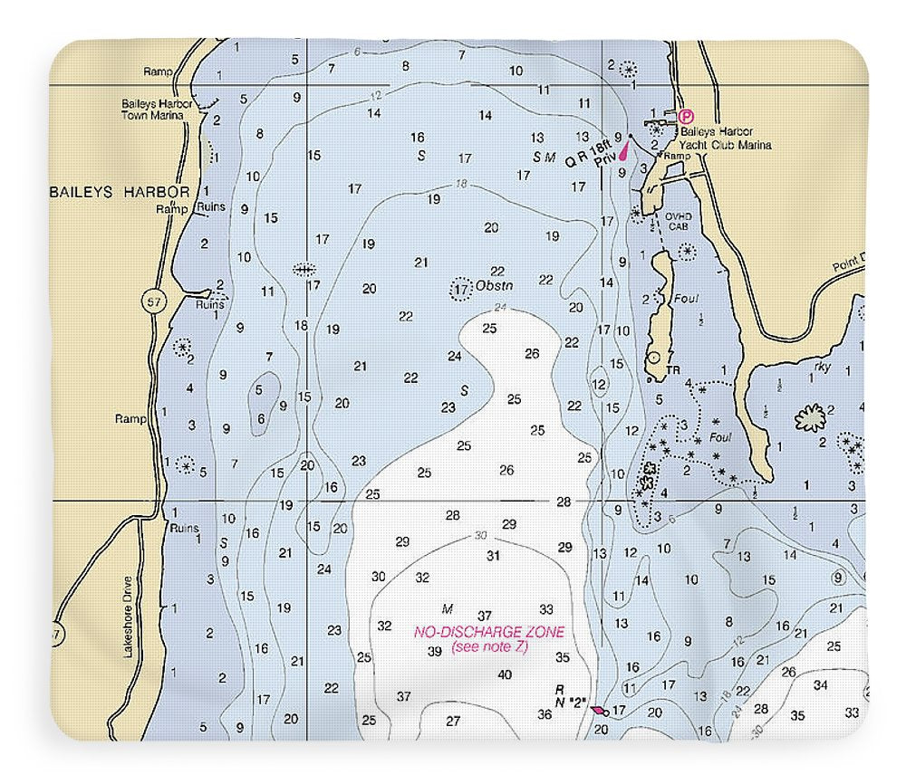 Baileys Harbor-lake Michigan Nautical Chart - Blanket