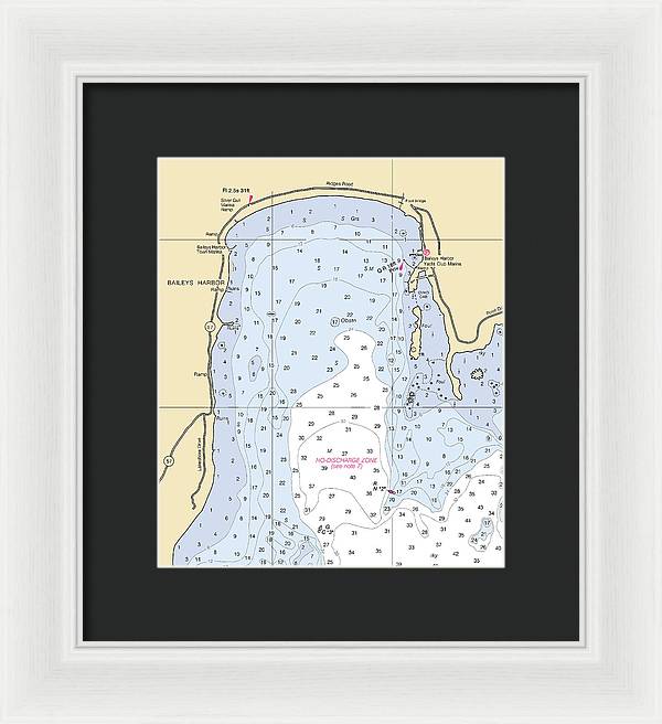 Baileys Harbor-lake Michigan Nautical Chart - Framed Print