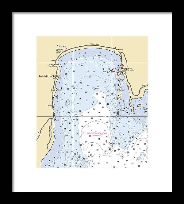 Baileys Harbor-lake Michigan Nautical Chart - Framed Print