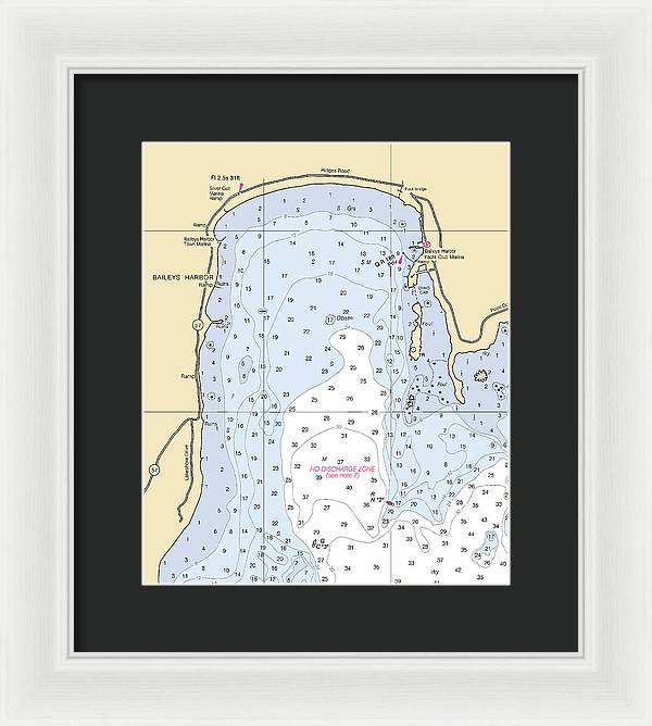 Baileys Harbor-lake Michigan Nautical Chart - Framed Print