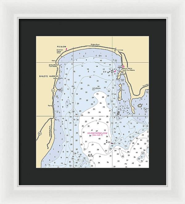 Baileys Harbor-lake Michigan Nautical Chart - Framed Print