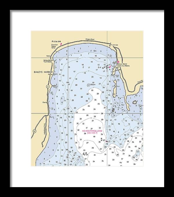 Baileys Harbor-lake Michigan Nautical Chart - Framed Print