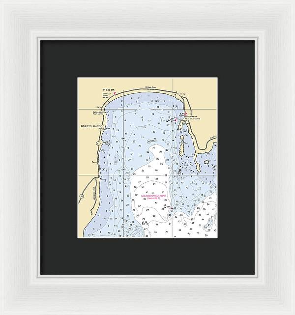 Baileys Harbor-lake Michigan Nautical Chart - Framed Print