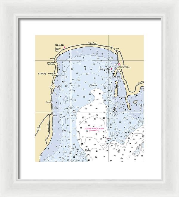 Baileys Harbor-lake Michigan Nautical Chart - Framed Print