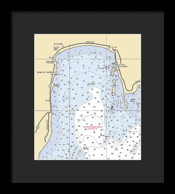 Baileys Harbor-lake Michigan Nautical Chart - Framed Print