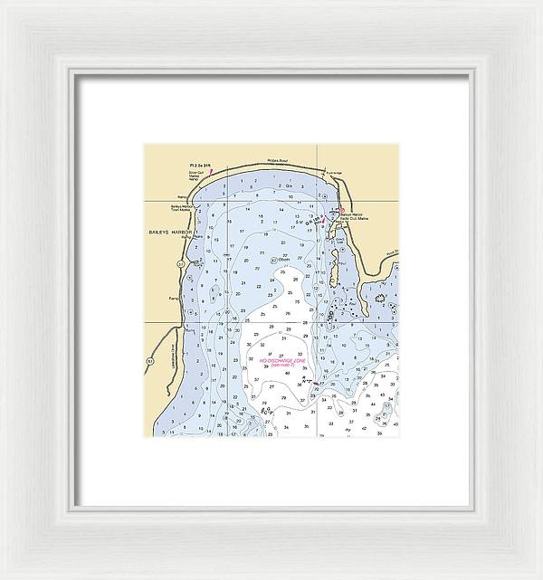 Baileys Harbor-lake Michigan Nautical Chart - Framed Print