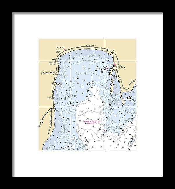 Baileys Harbor-lake Michigan Nautical Chart - Framed Print