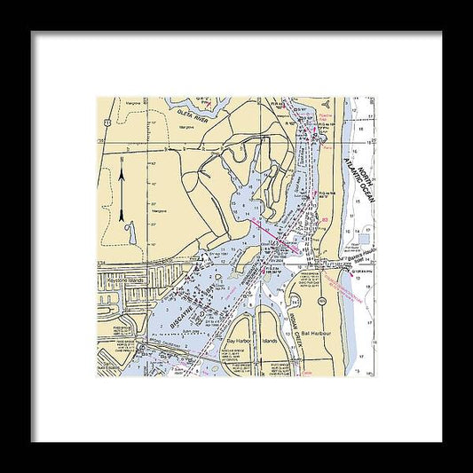 Bal Harbour Islands-florida Nautical Chart - Framed Print