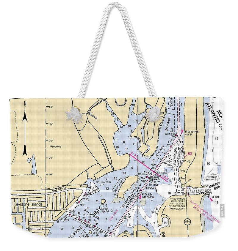 Bal Harbour Islands-florida Nautical Chart - Weekender Tote Bag