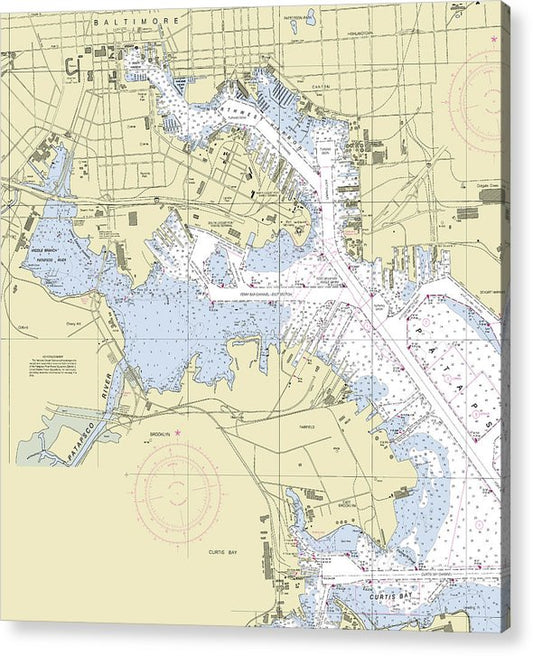 Baltimore Maryland Nautical Chart  Acrylic Print
