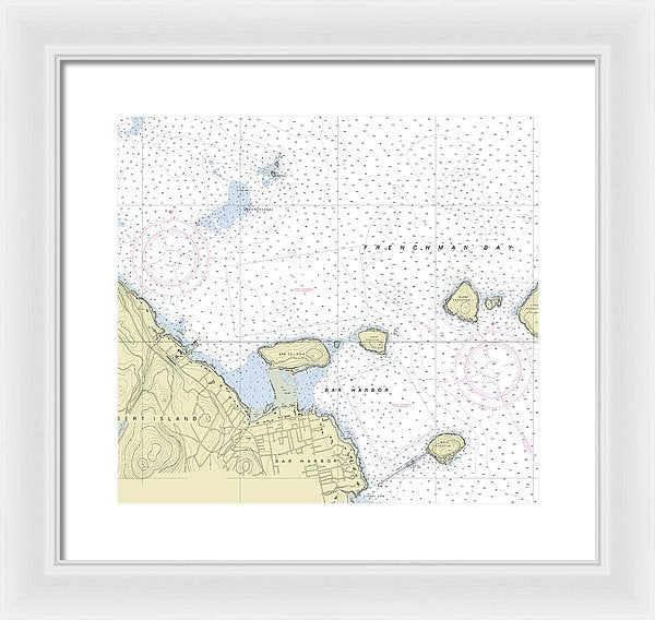 Bar Harbor Maine Nautical Chart - Framed Print