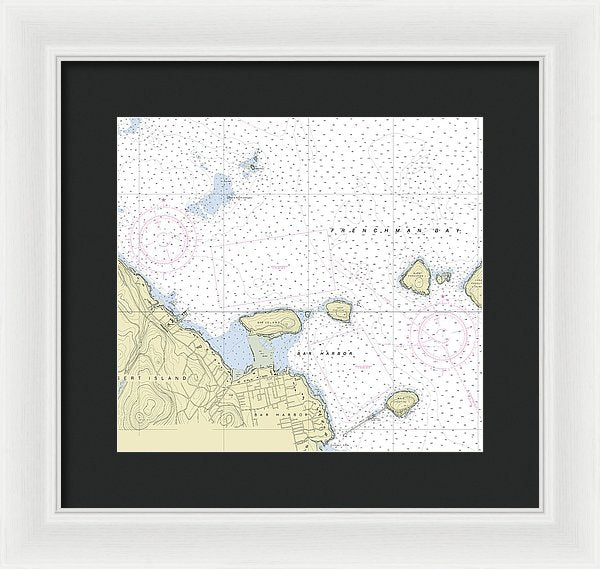 Bar Harbor Maine Nautical Chart - Framed Print