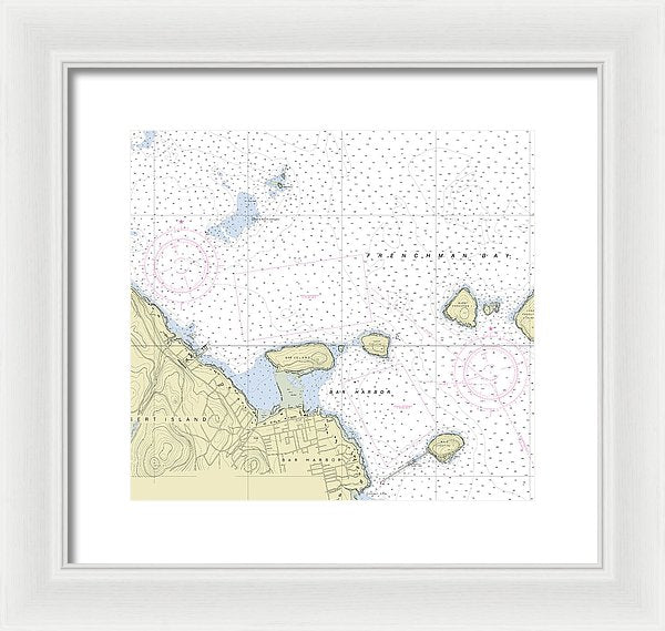 Bar Harbor Maine Nautical Chart - Framed Print