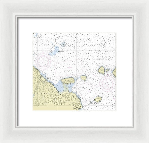 Bar Harbor Maine Nautical Chart - Framed Print