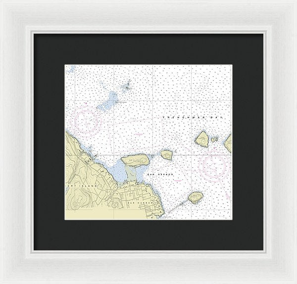 Bar Harbor Maine Nautical Chart - Framed Print