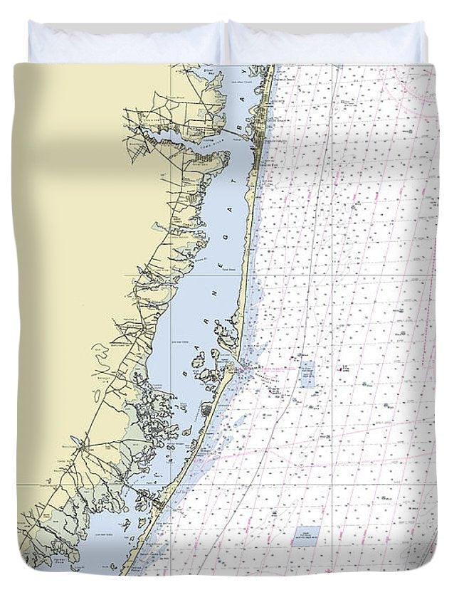 Barnegat Bay New Jersey Nautical Chart - Duvet Cover