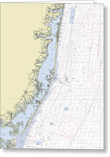 Barnegat Bay New Jersey Nautical Chart - Greeting Card