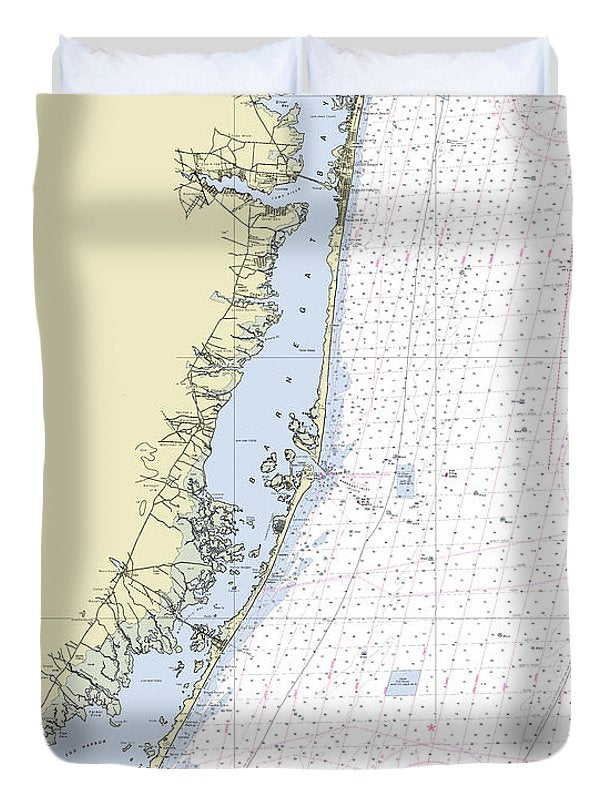 Barnegat Bay New Jersey Nautical Chart - Duvet Cover