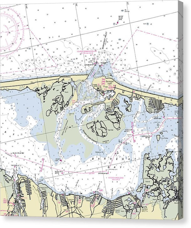 Barnegat Inlet New Jersey Nautical Chart Canvas Print