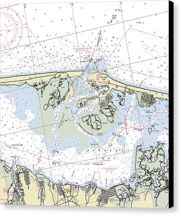 Barnegat Inlet New Jersey Nautical Chart - Canvas Print